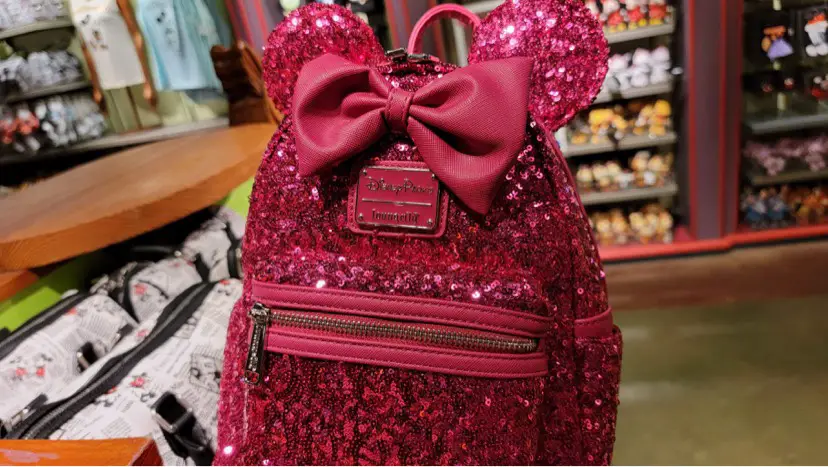 New Minnie Mouse Raspberry Orchid Loungefly Backpack Spotted At Animal Kingdom!