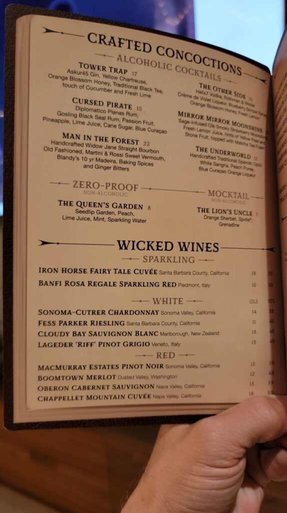 Villains Lair at Top of the World Lounge dining review Chip and Company