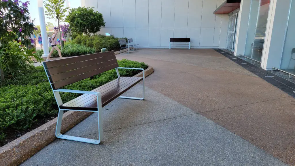 New Bench Seating Area now available in Epcot