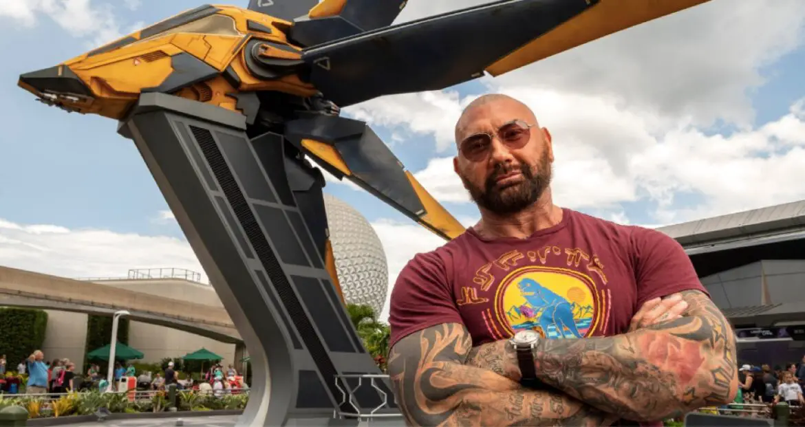 Dave Bautista visits Guardians of the Galaxy: Cosmic Rewind
