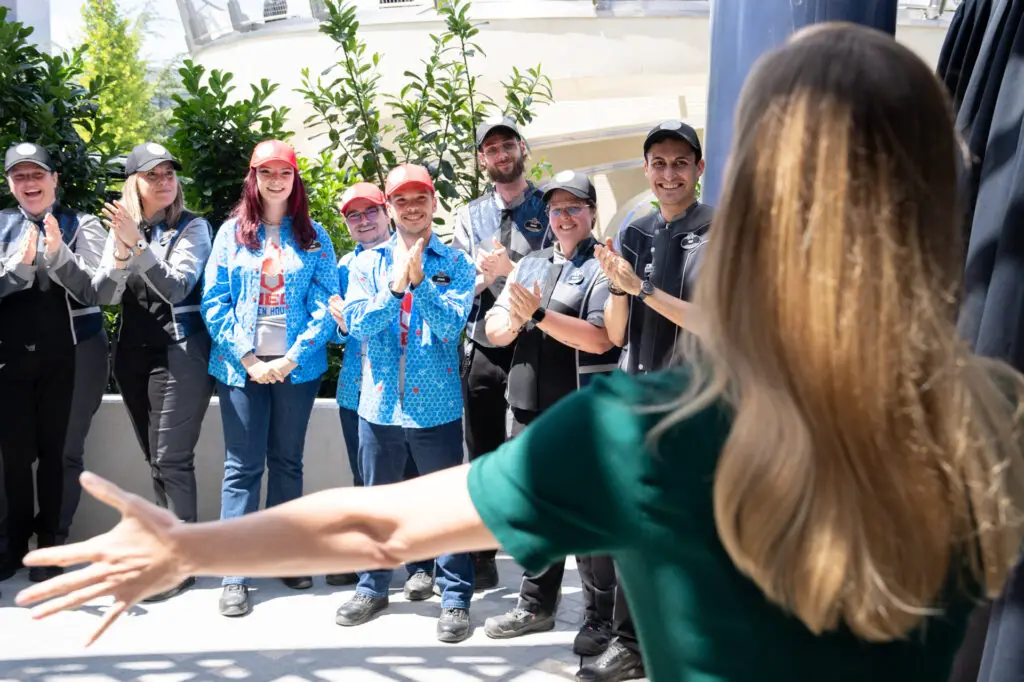 Captain Marvel star Brie Larson surprises Cast Members at the Avengers Campus Premiere￼￼