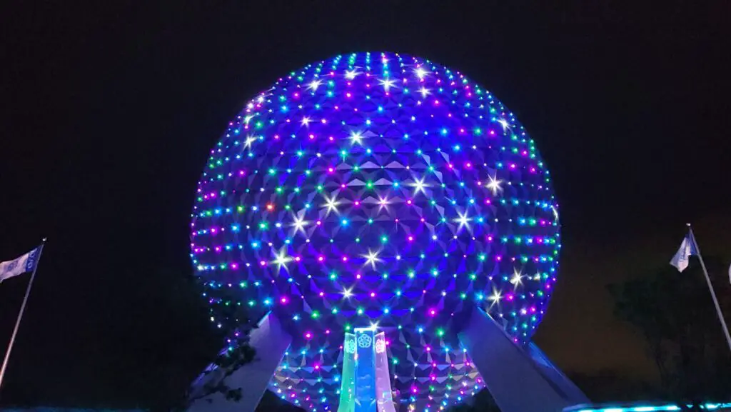 Video: New Beauty and the Beast Spaceship Earth lighting show