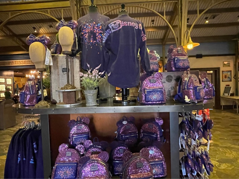 New Purple Loungefly Backpack And Spirit Jersey From The Sparkle Collection Spotted At Walt Disney World!