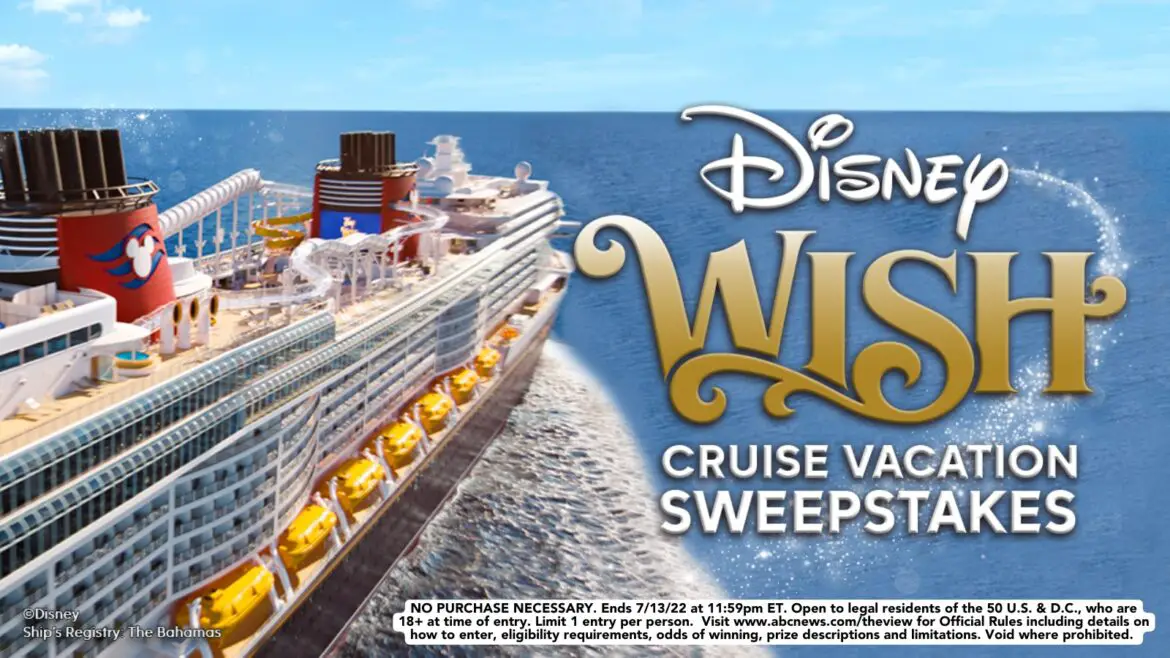 The View is hosting a Disney Wish Cruise Vacation Sweepstakes