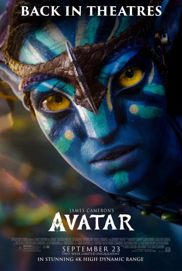 Avatar in 4K returning to theaters on September 23rd for a limited time 