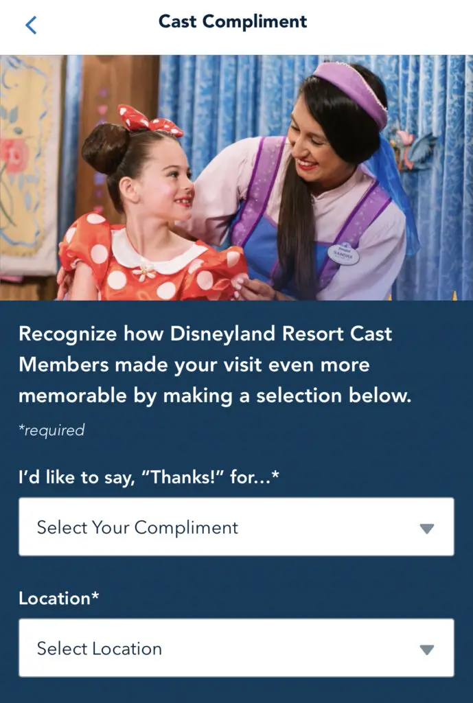 Disneyland Mobile Cast Compliments coming to Disneyland
