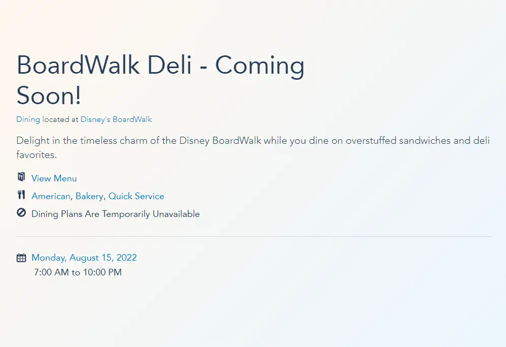 BoardWalk Deli Opening Date Revealed