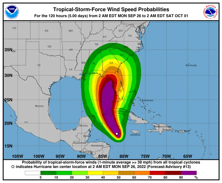 Hurricane Ian strengthens as high winds and rain expected for Florida