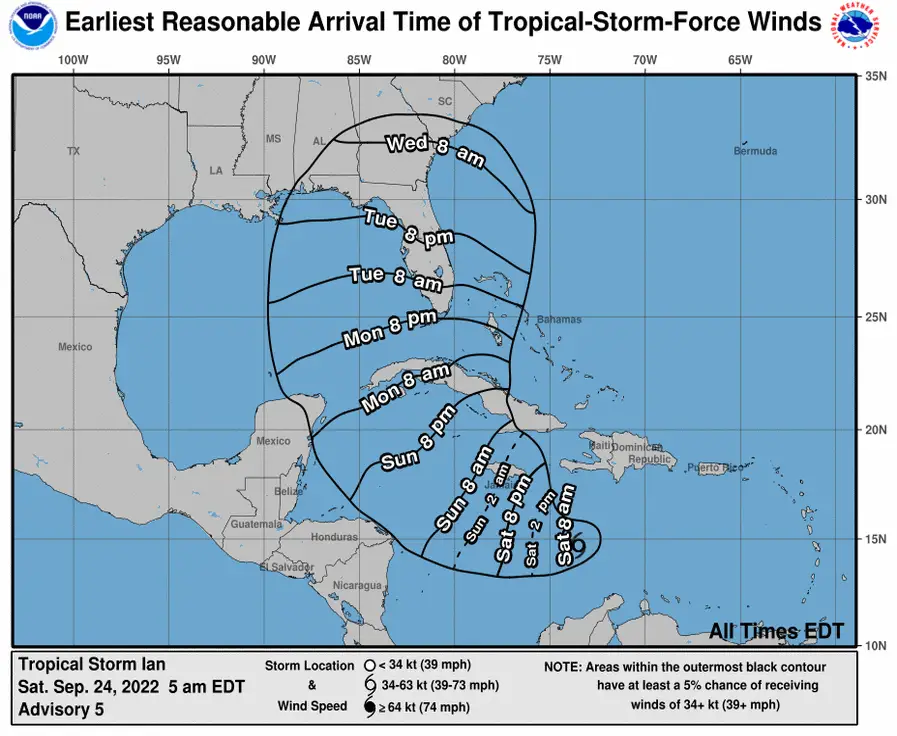 Florida Governor Ron DeSantis declares a State of Emergency ahead of Tropical Storm Ian