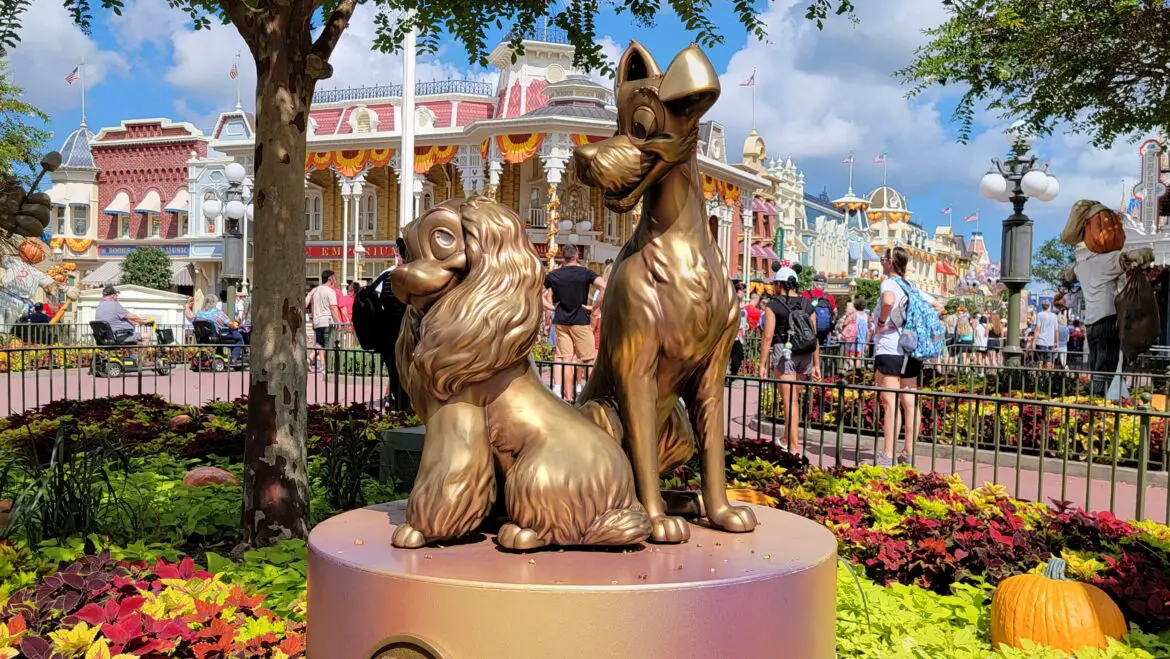 Disney World 50th Anniversary Statues now have Halloween Sayings