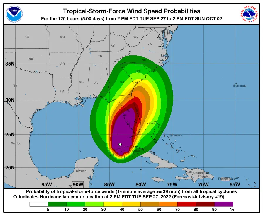 Hurricane Warning Issued for Central Florida as Ian Approaches