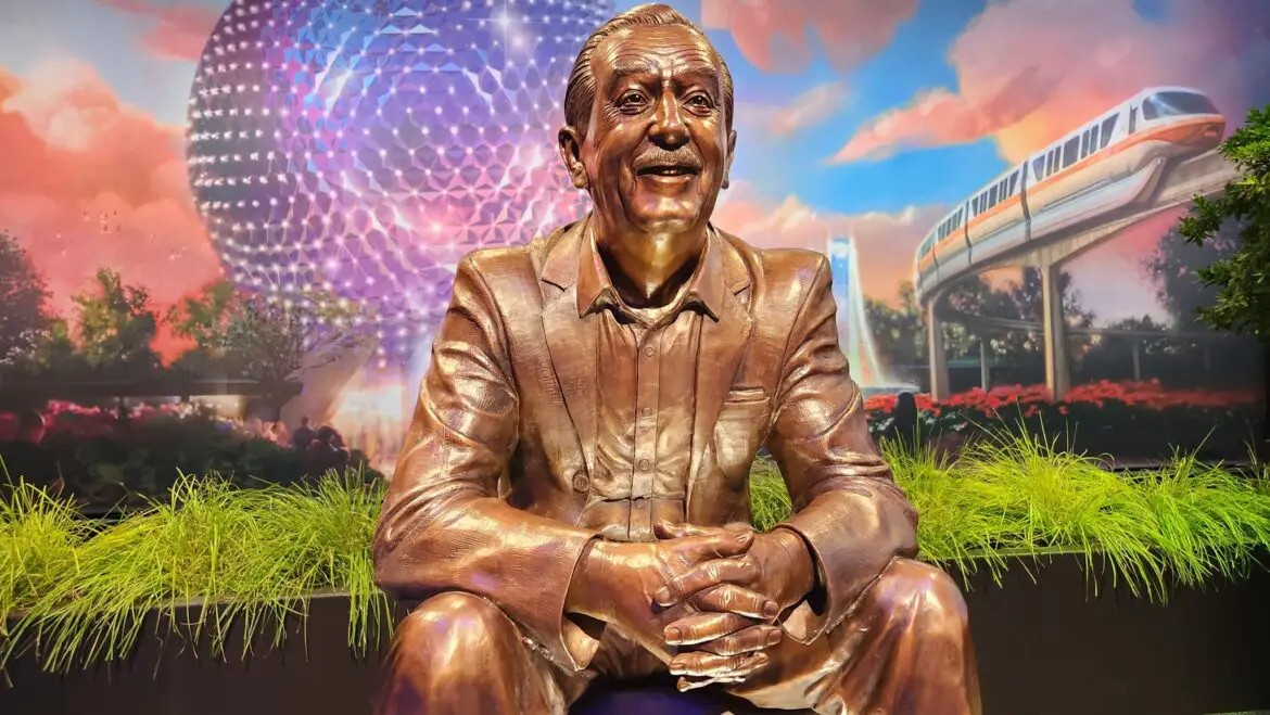 First Look at Walt The Dreamer Epcot Statue