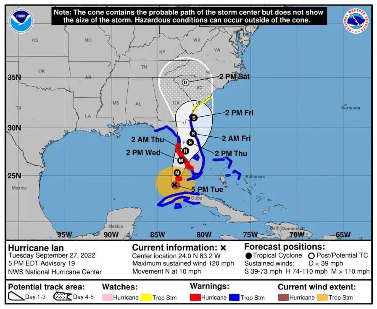 Hurricane Warning Issued for Central Florida as Ian Approaches | Chip ...