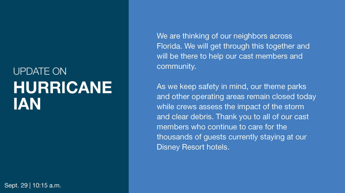 Disney World issues statement on Hurricane Ian in Florida
