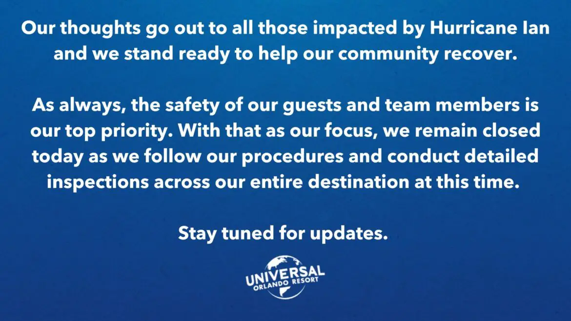Universal Orlando releases statement on Hurricane Ian in Florida
