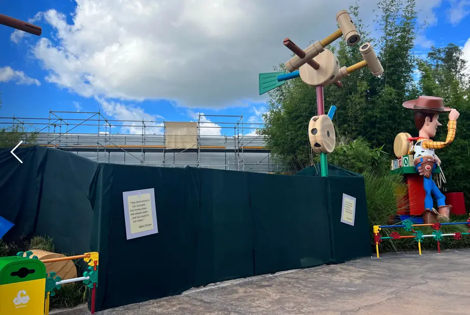 Scaffolding erected at Roundup Rodeo BBQ in Hollywood Studios