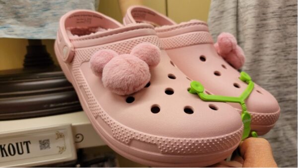 Mickey Mouse Fuzzy Pink Crocs