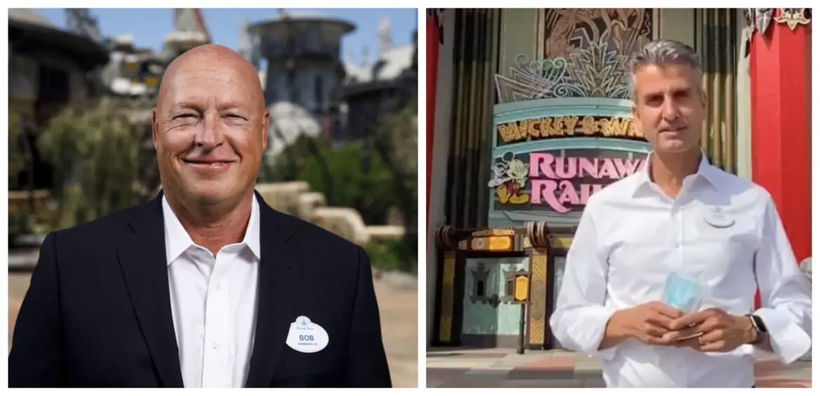 Bob Chapek and Josh D’Amaro holding a Disney Executive Retreat at Disney World