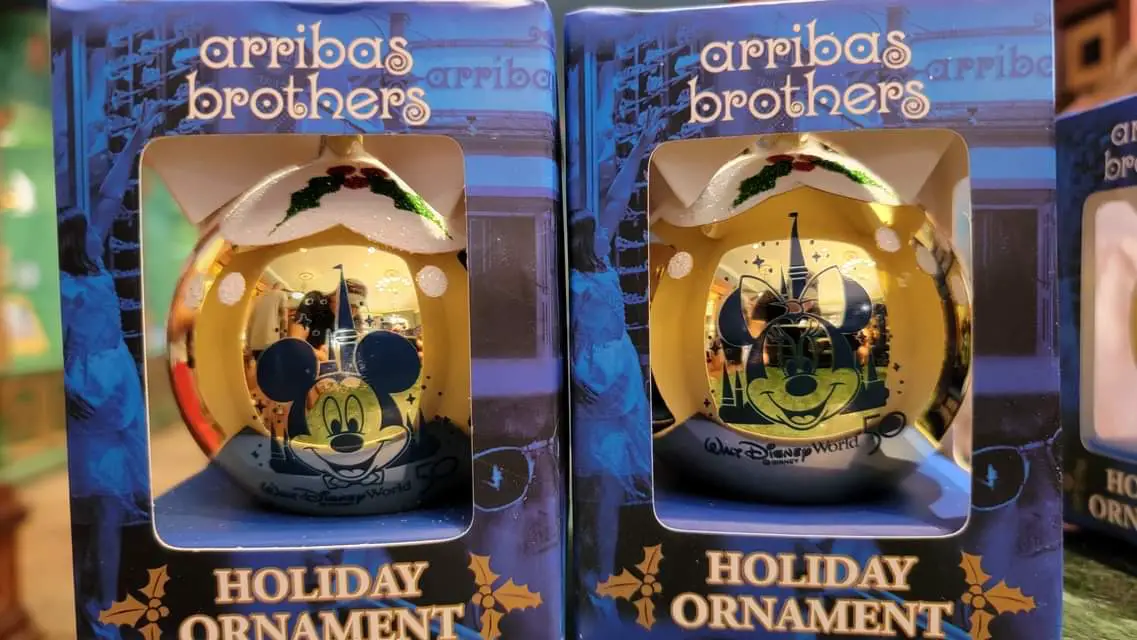New Arribas Brothers 50th Anniversary Holiday Ornaments Featuring Mickey & Minnie!
