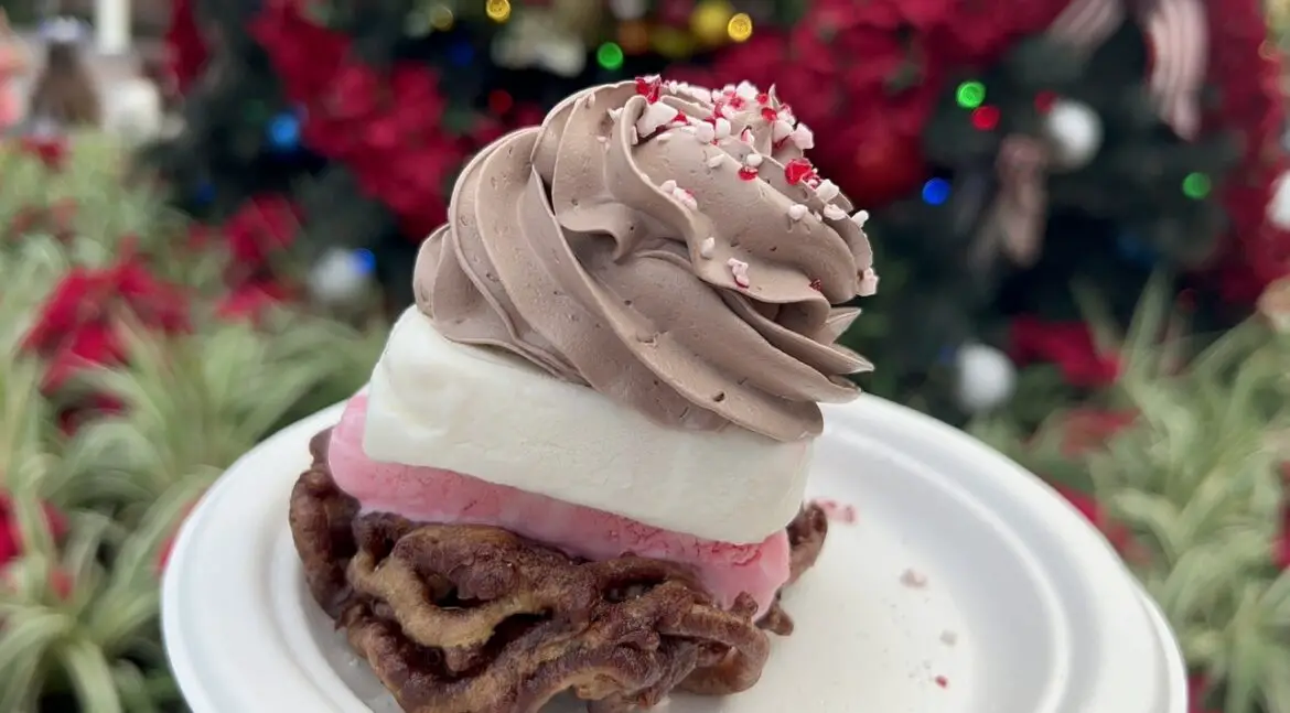 Mini Peppermint Funnel Cake at the 2022 EPCOT International Festival of the Holidays