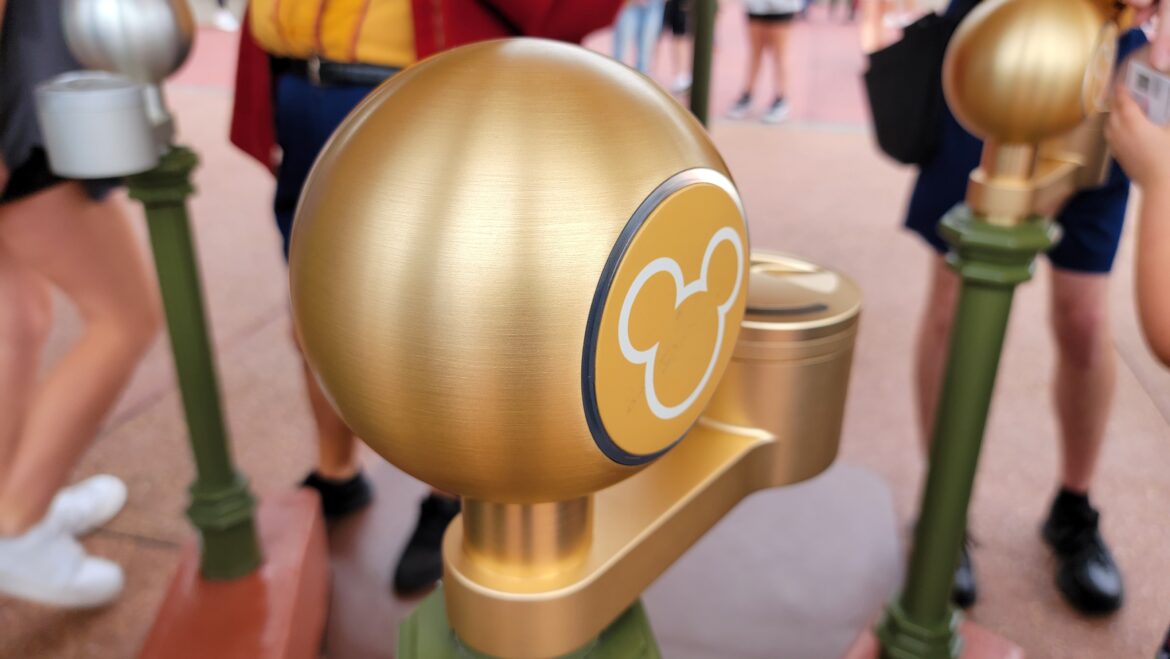 New Annual Passholder Golden Touch Points at the Magic Kingdom Entrance