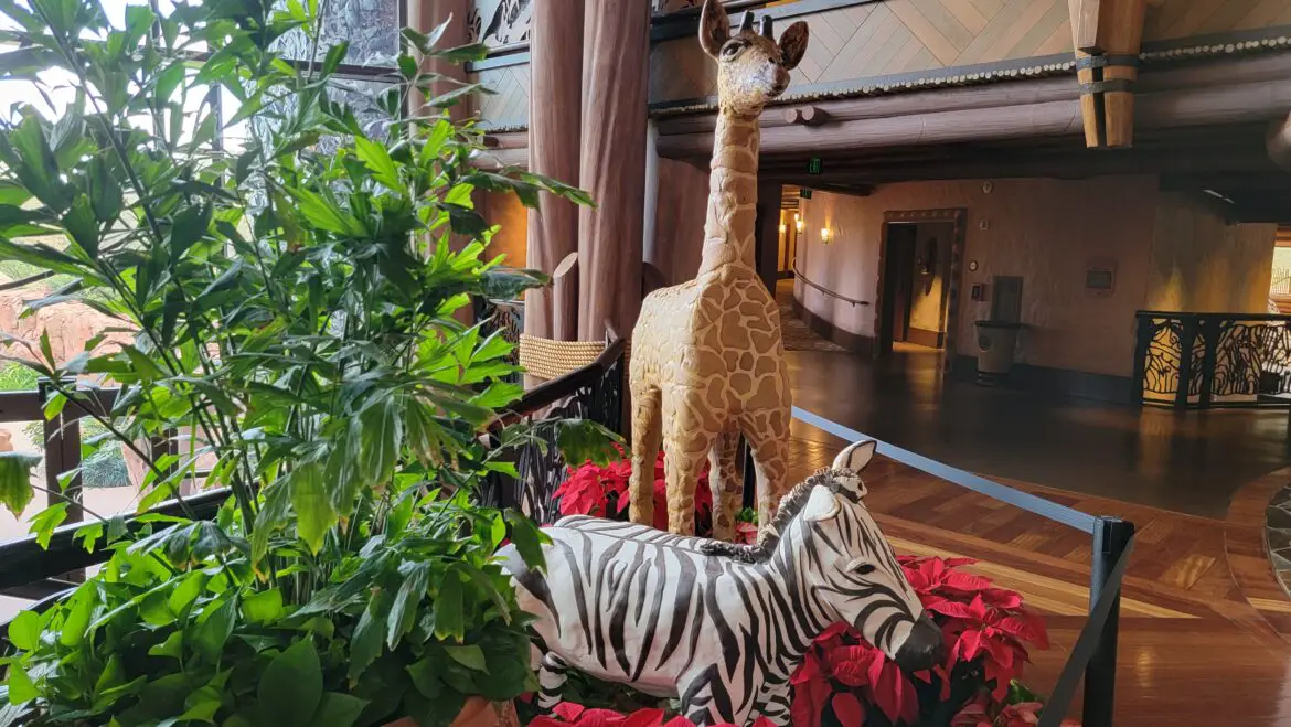 Gingerbread Giraffe and All new Zebra on Display at Disney’s Animal Kingdom Lodge