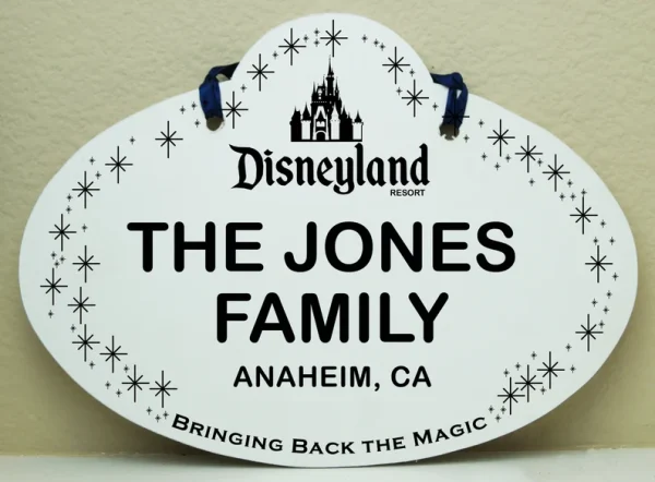 Custom Disney Nametag Stroller Sign 