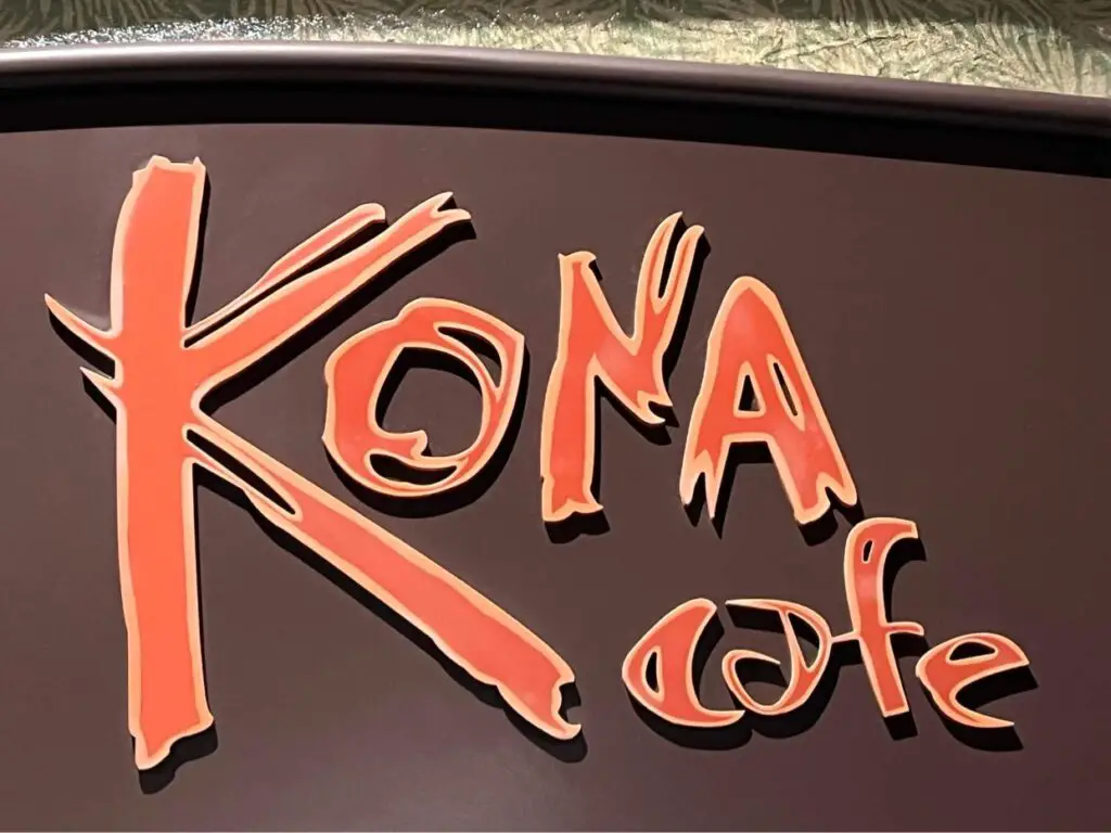 Menus at Kona Cafe