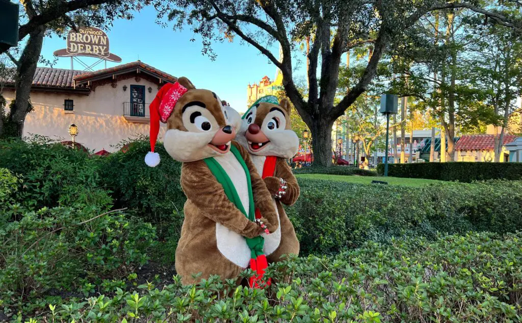Chip and Dale Appearing in their Holiday Outfits