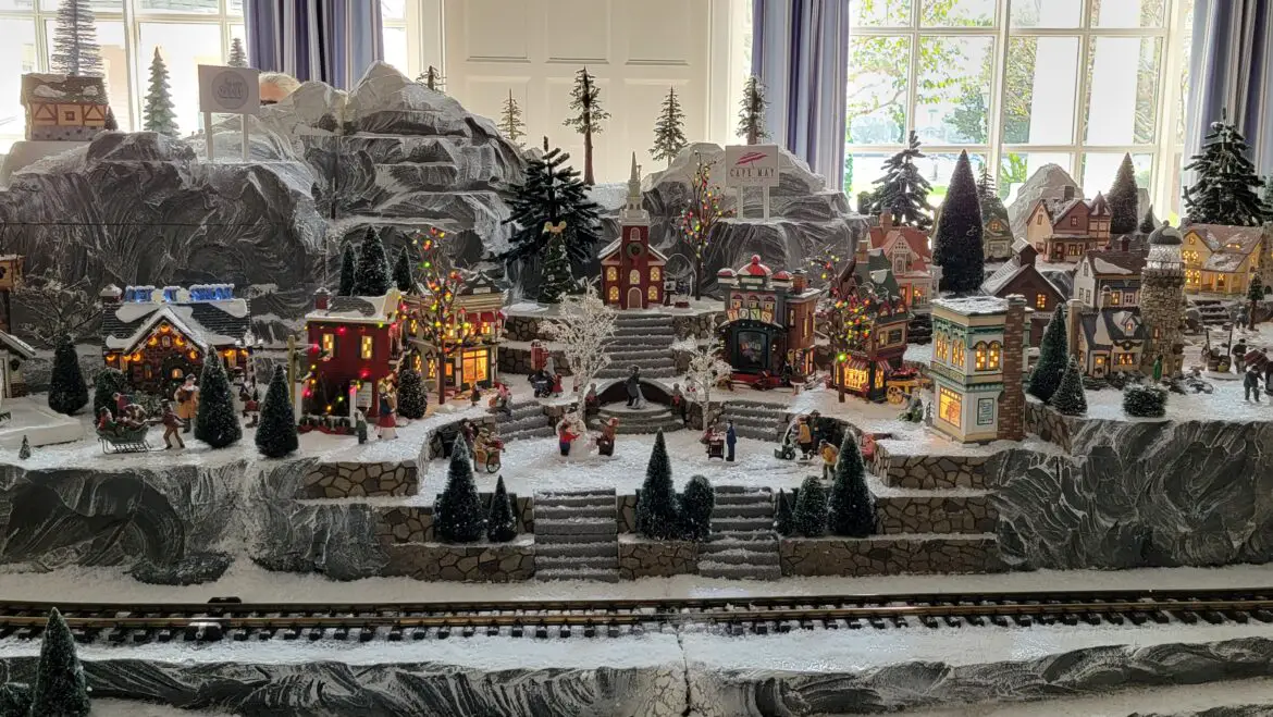 Mickey’s Christmas Village Train Display Arrives at Disney’s Yacht Club Resort