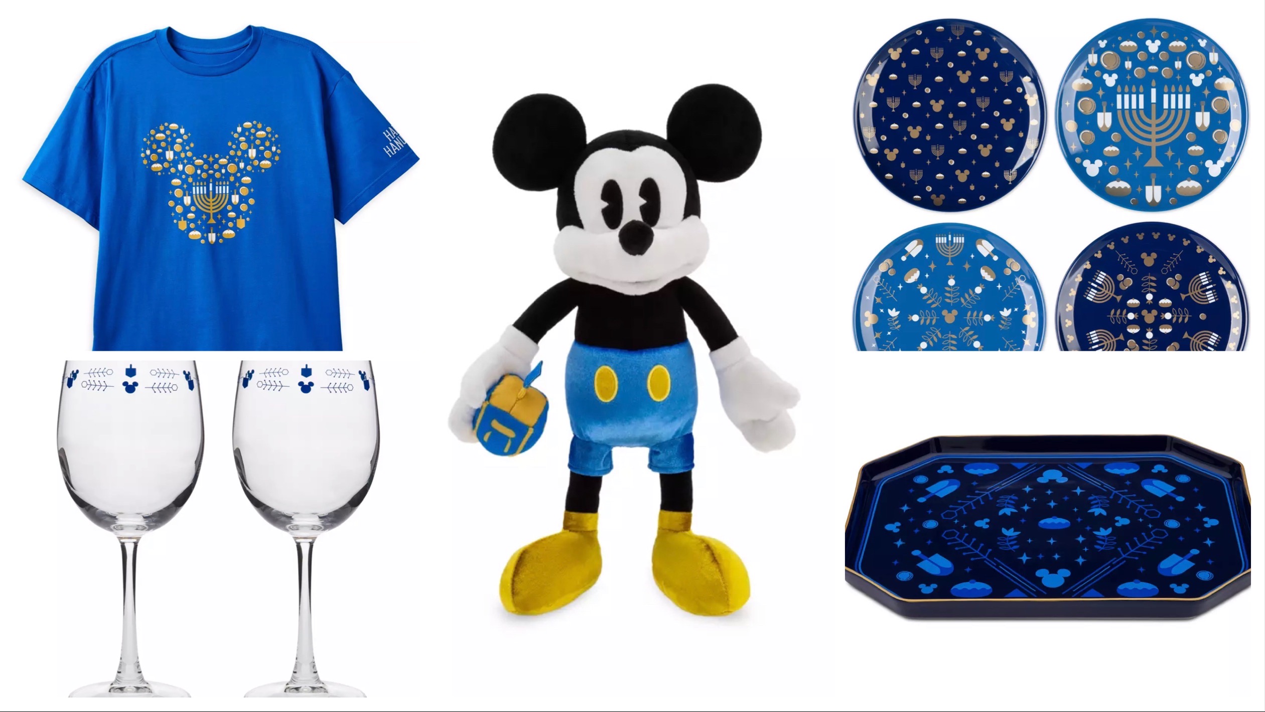 Disney Hanukkah Wine Glass Set - Mickey Mouse