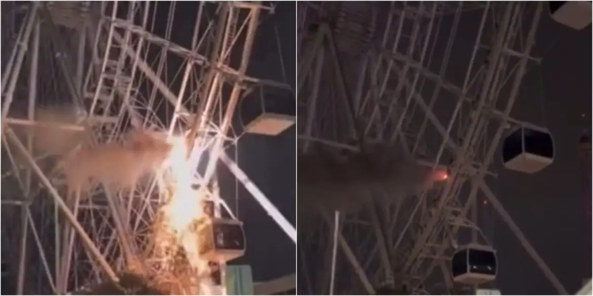 Sparks Fly Causing Fire and Power Outrage on The Wheel at Icon Park!