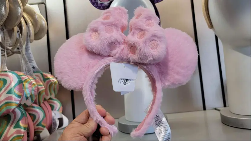 Fuzzy Pink Polka Dot Minnie Ears Spotted At Epcot!
