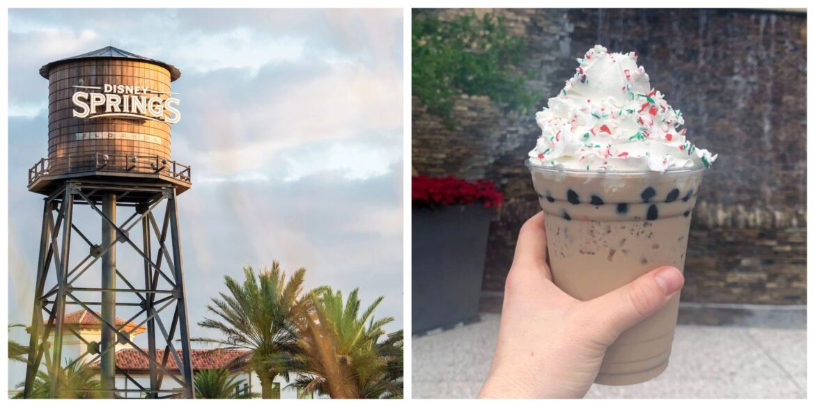 Holiday Peppermint Chocolate Milk Boba Tea in Disney Springs Will Get You in the Christmas Spirit