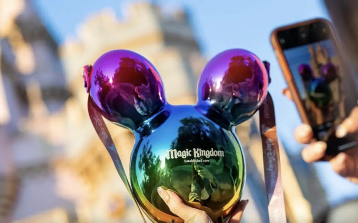 Coming Soon to the Magic Kingdom New Mickey Balloon Premium Rainbow Popcorn Bucket