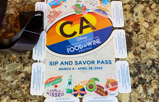2023 Disney California Adventure Food & Wine Festival Sip and Savor Pass