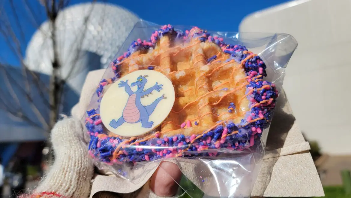 Figment-themed Liege Waffle Spotted at Connections Cafe in EPCOT