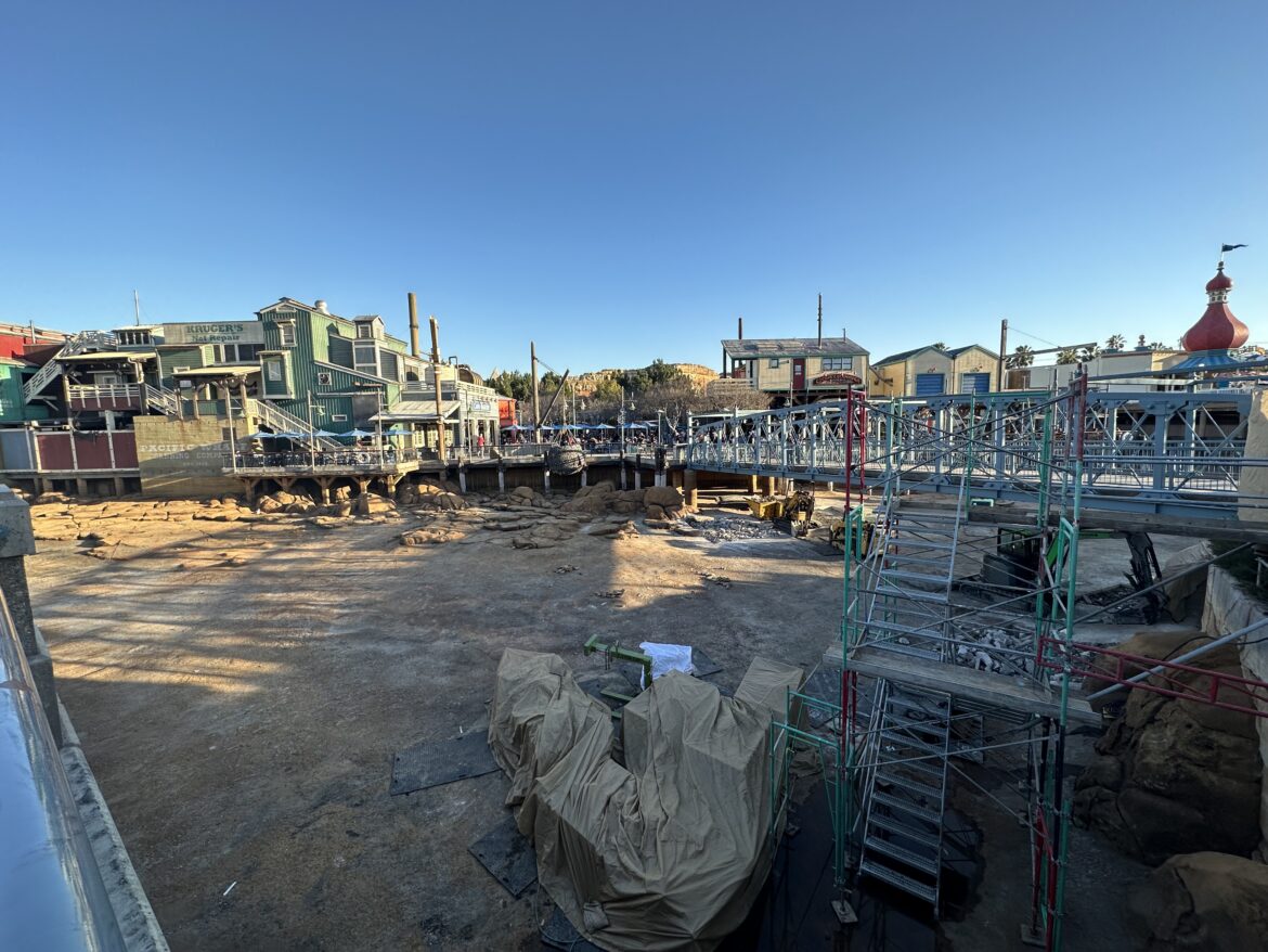 Pacific Wharf Drained as Work is underway on San Fransokyo