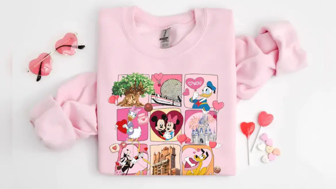 Super Cute Disney World Valentine’s Day Sweatshirt For A Day At The Parks!