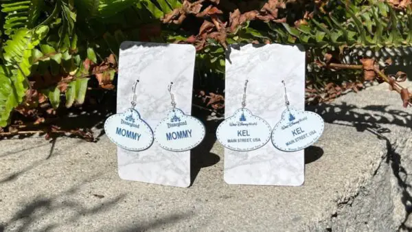 Custom Disney Nametag Earrings 