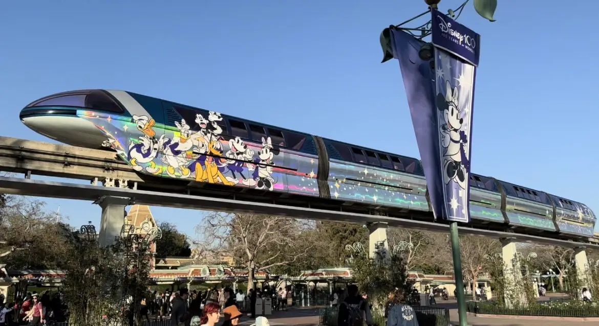 Disneyland Monorail Debuts a NEW 100th Anniversary Wrap