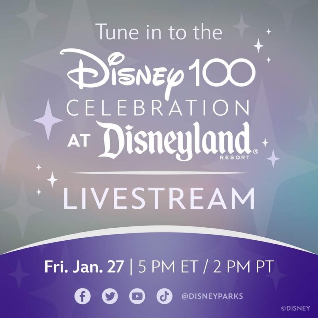 Disney100 Kickoff Celebration livestream Friday, January 27 at 5 PM ET