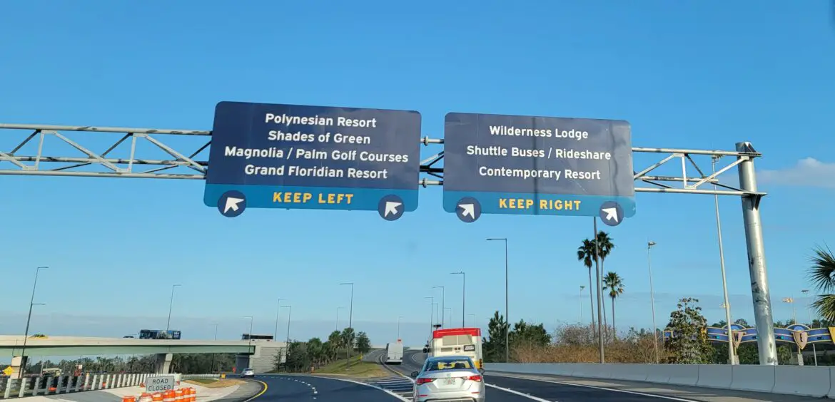 New Blue Magic Kingdom Road Signs Installed plus New Traffic Patterns at Disney World