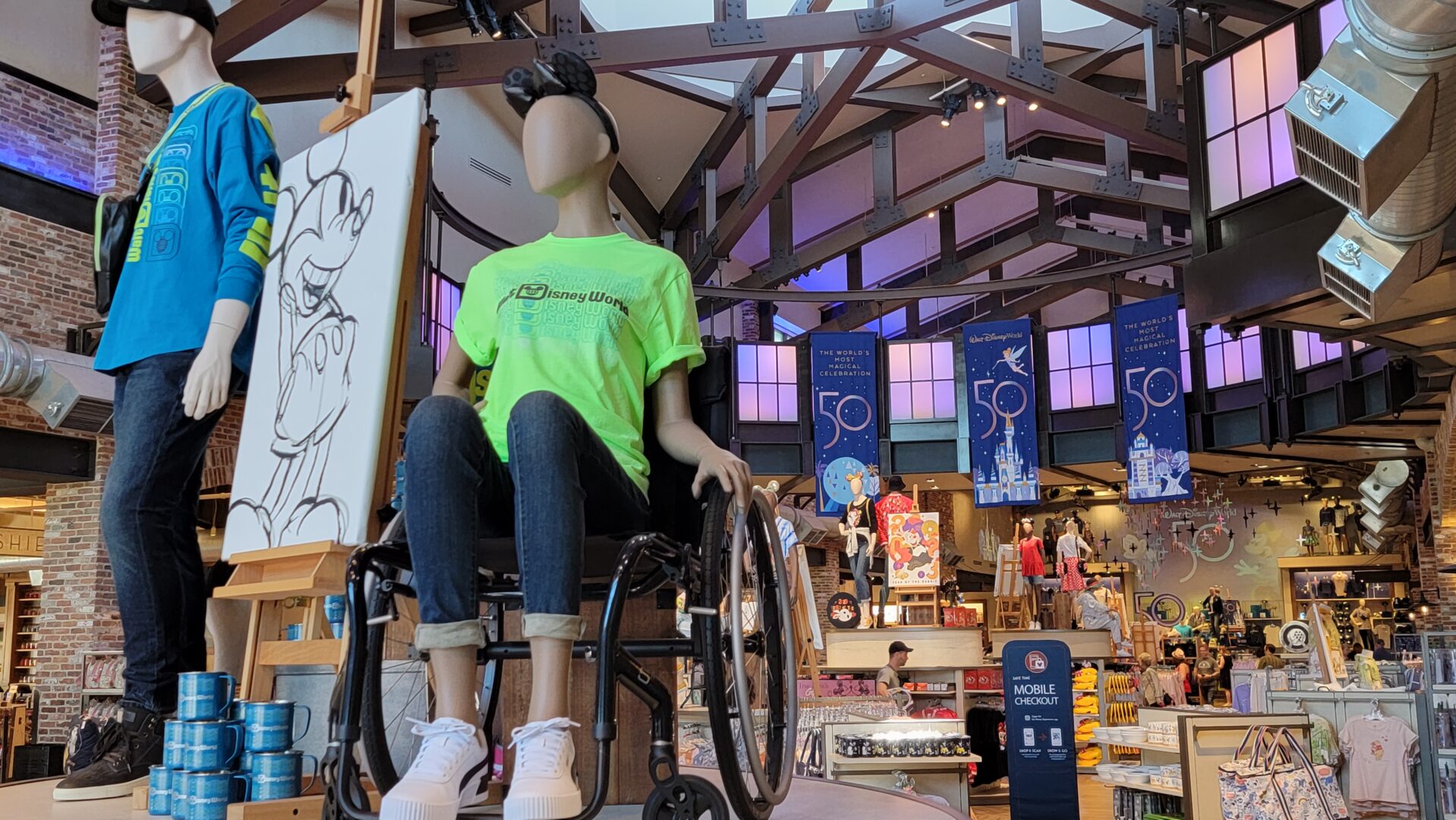 Mannequin in Wheelchair Added to World of Disney in Disney Springs