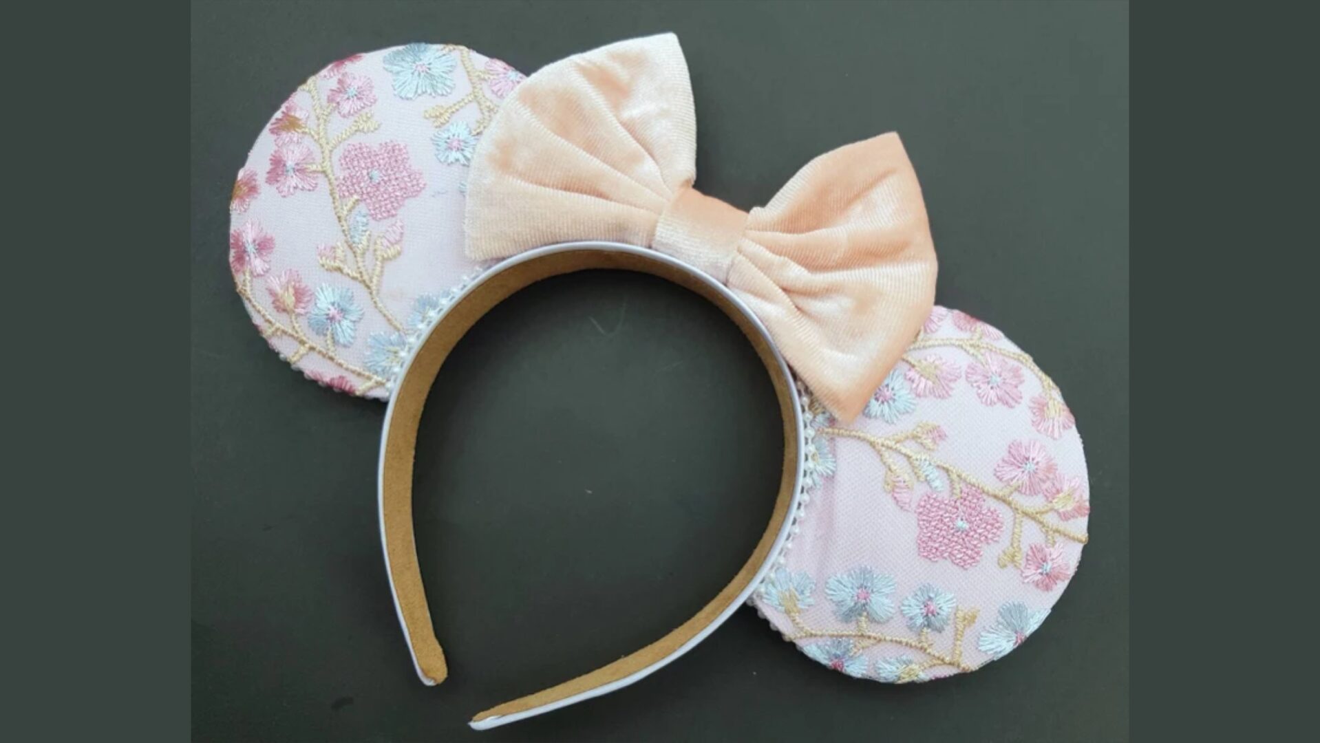Pink Floral Embroidered Minnie Ears For Your Next Visit To Epcot Flower & Garden Festival!