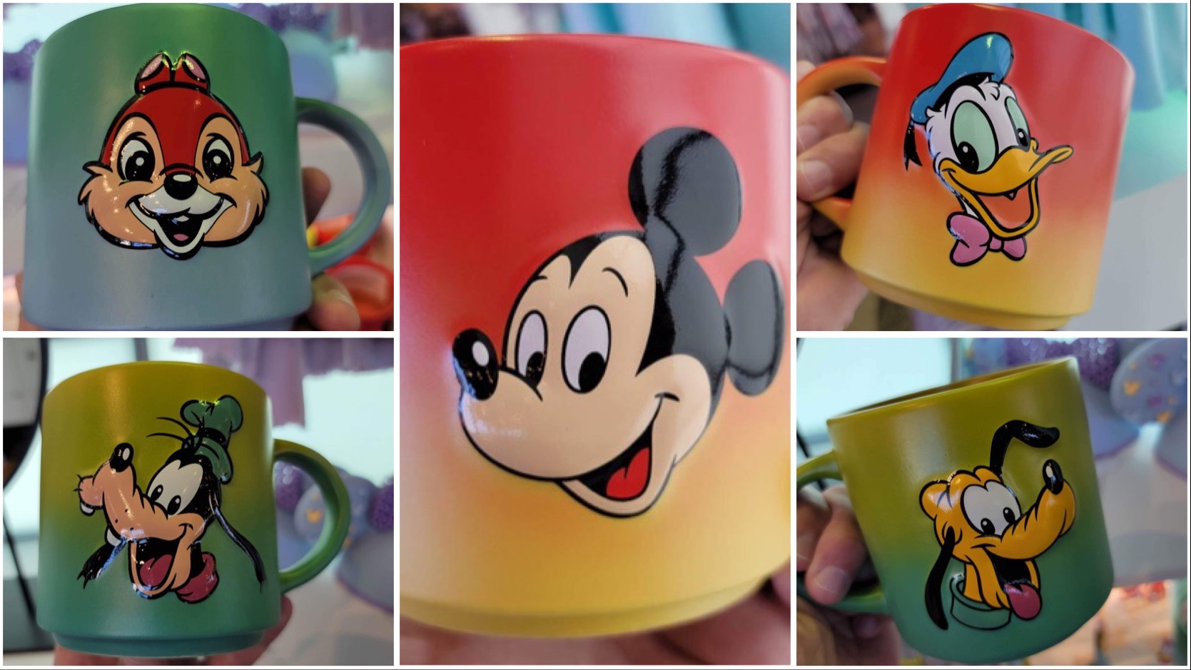 New Retro Mickey & Friends Ombre Mugs Available At Epcot!