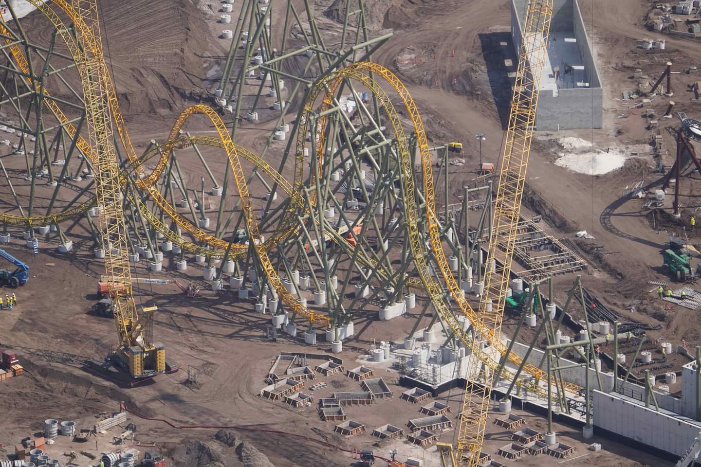 Aerial View of Universal Orlando’s Epic Universe Dual-Racing Coasters
