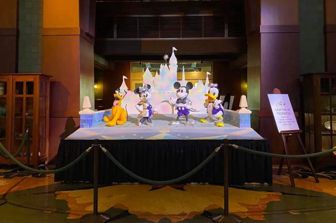 Disney100 Sugar Sculpture Going Up at the Grand Californian Resort