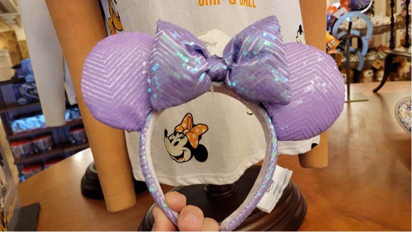Enchanting Lavender Sequin Minnie Ears Spotted At Magic Kingdom!