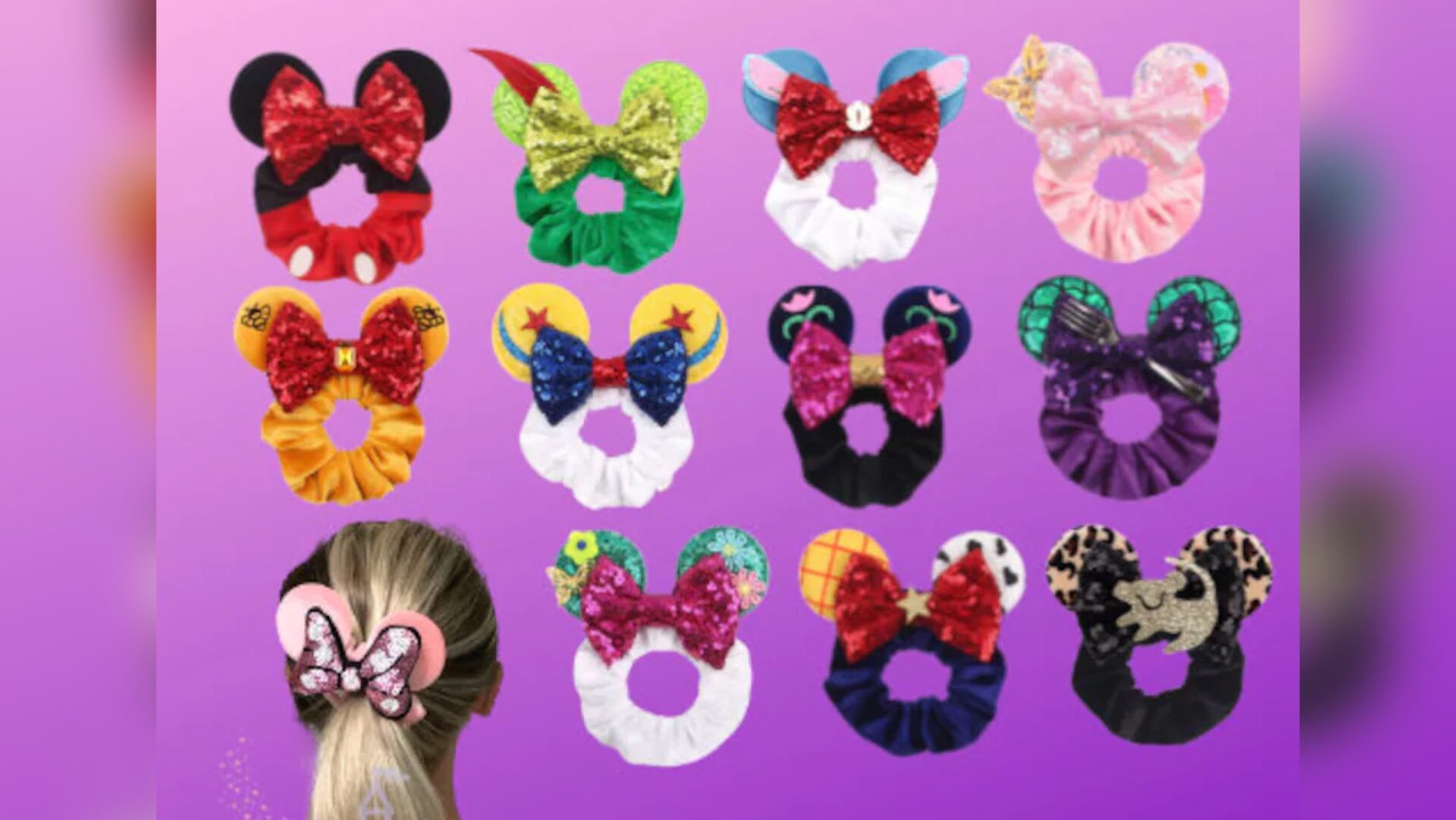 Minnie Mouse Ear Scrunchies For An Enchanting Hairstyle!